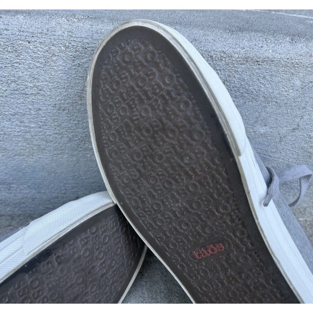 Taos Plim Soul Women's 7.5 Gray Canvas Lace-Up Sneakers